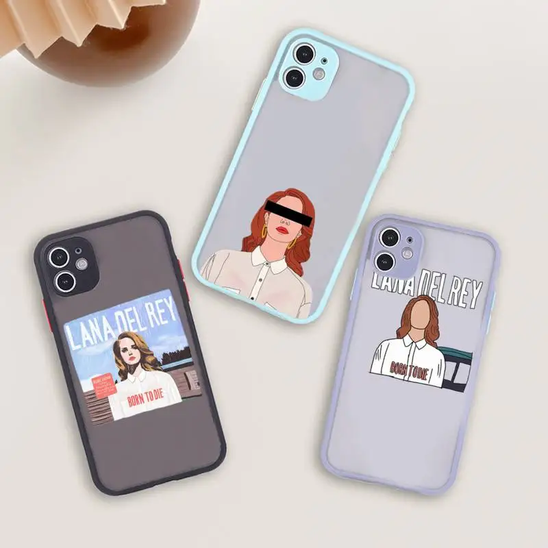 

Lana Del Rey Phone Case For iPhone 12 11 Mini Pro XR XS Max 7 8 Plus X Matte transparent blue Back Cover