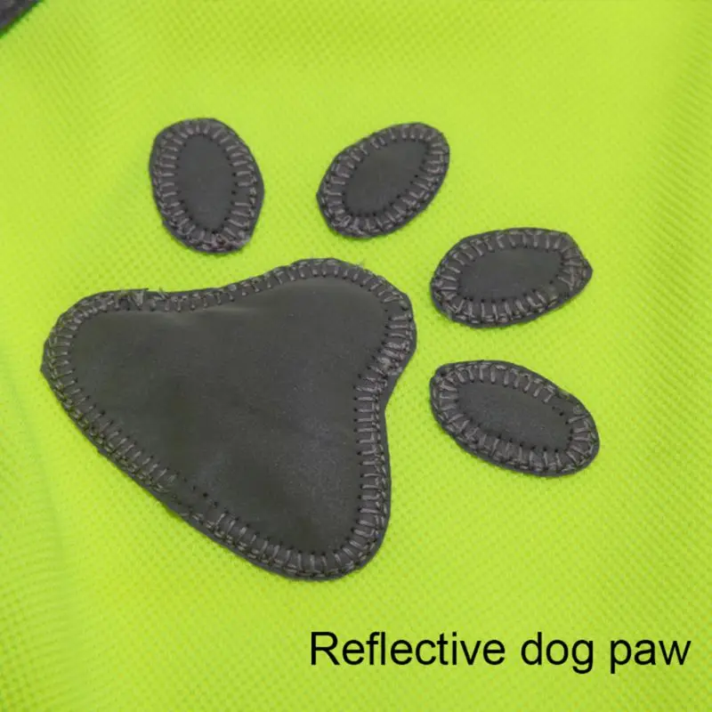 Флуоресцентный зеленый светоотражающий жилет для домашних животных с принтом