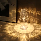 Алмазная настольная лампа, акриловые декоративные светильники с USB-зарядкой, для спальни, прикроватного столика, светильники с кристаллами, подарок, светильник