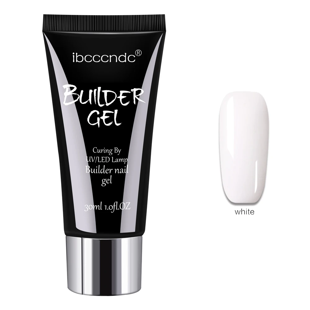 white IBCCCNDC, новинка, 30 г, полигель для наращивания ногтей, полигель для ногтей, УФ-гель, светодиодный, твердый гель, акриловый, строительный гель, решение для ногтей - Цвет: white
