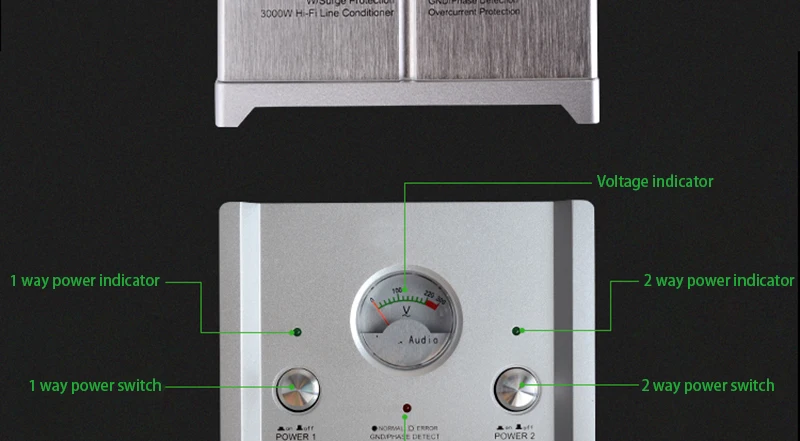 Высококачественный фильтр для источника питания EMI power Socket Lightning защита с Вольтметр удлинитель для HiFi аудио T0961