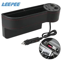 LEEPEE Car Organizer Seat Crevice Gaps Storage Box Side Slit Pocket Cigarette Lighter Phone Holders Accessories Stowing Tidying