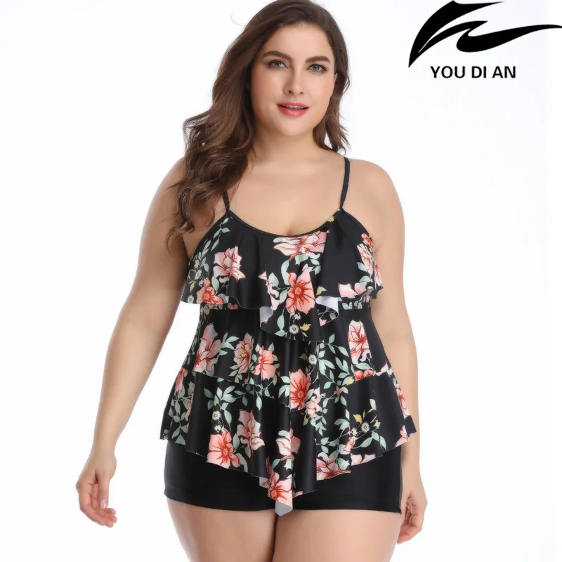 Женский купальный костюм 2020 размера плюс из двух частей большой российский