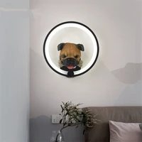 animal puppy shade wall lamps boy bedroom cartoon childrens room bedside lamps reading study wall sconces lights deco fixtures