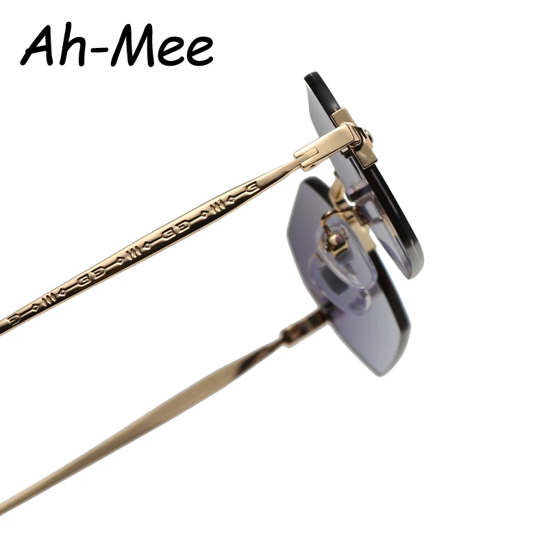 Солнцезащитные очки без оправы женские маленькие квадратные многоугольные