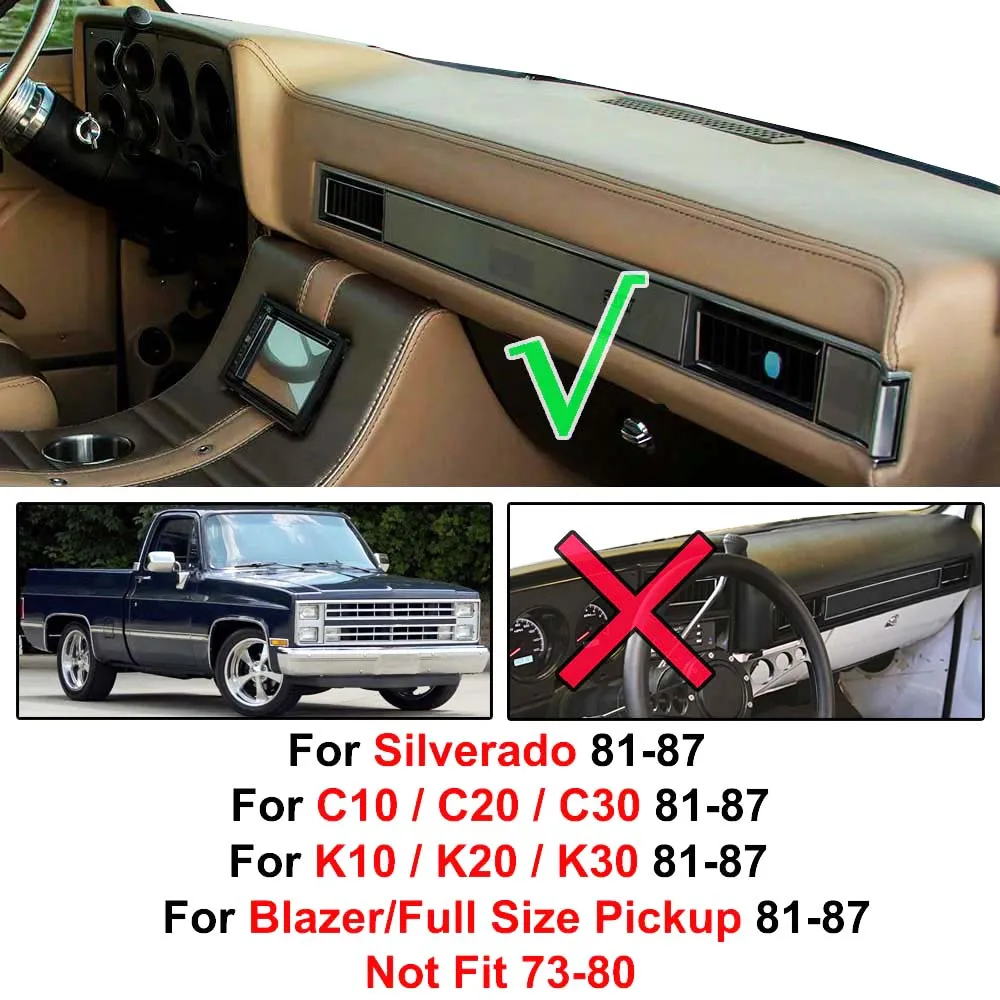 Крышка приборной панели для Chevrolet Chevy C10 полноразмерный грузовик Silverado 1981-1987