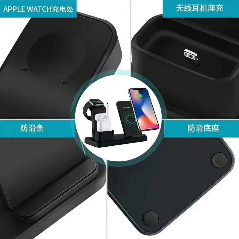 

Wireless Charger,5 in 1 Wireless Charging Stand for Apple Watch,Charging Station for Airpods,Fast Wireless Charger Dock (Black)