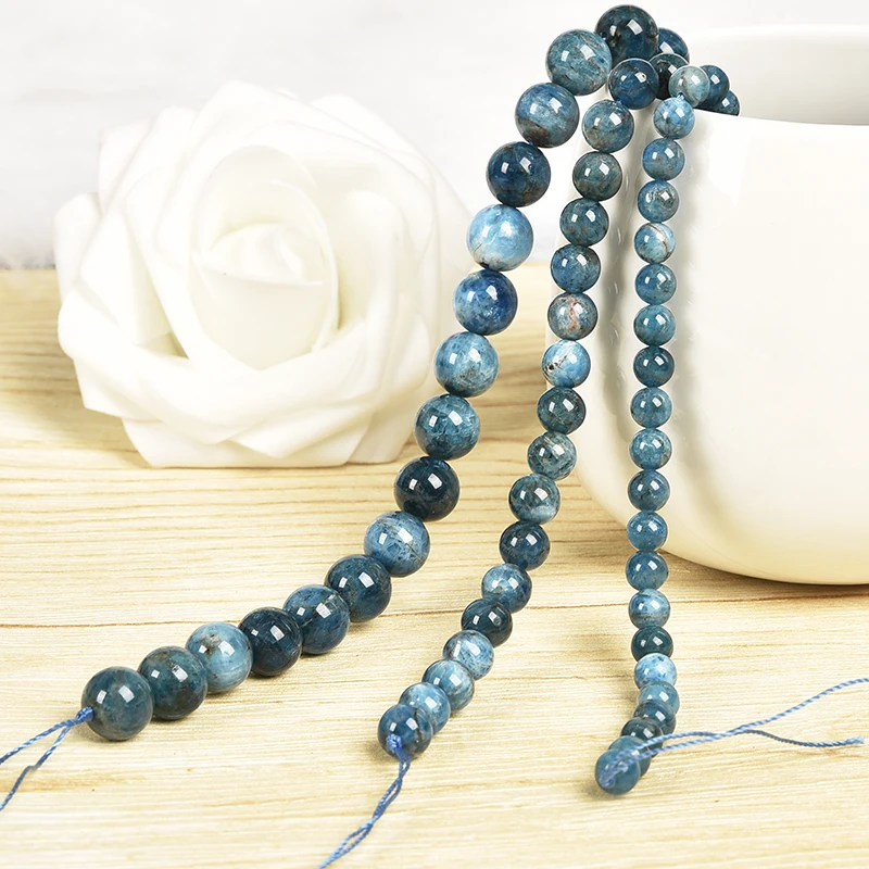 

Natural gemstone 6/8/10/12mm Various sizes Apatite stone Loose beads DIY handmade necklace bracelet accessories