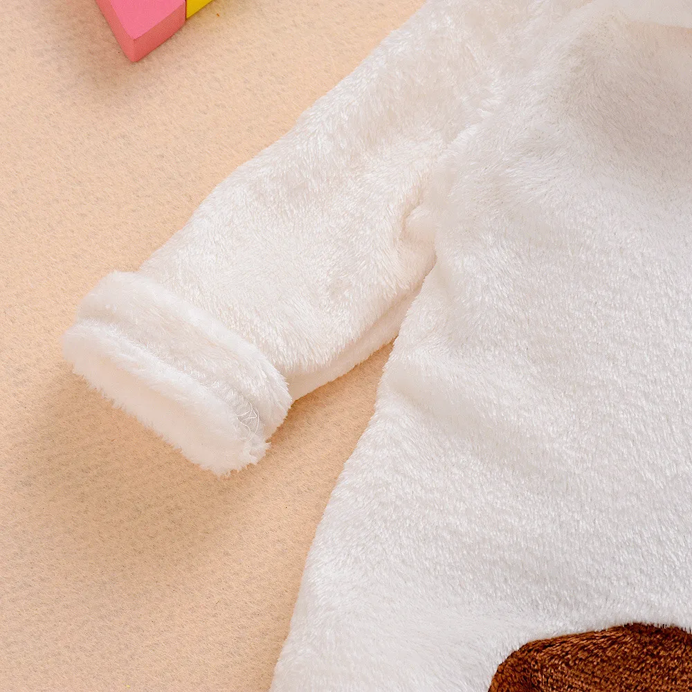 Фланелевый комбинезон с капюшоном для новорожденных мальчиков и девочек модная