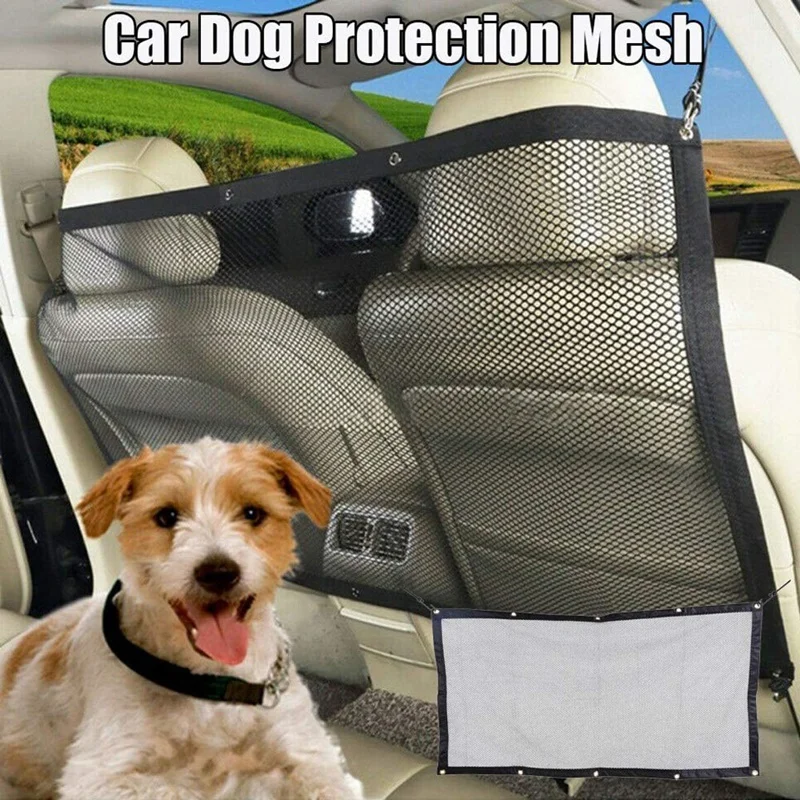 

Car Barrier Pet Protection Backseat Mesh Dog Car Divider Net with Adjusting Rope Hook Pet Fence Anti-Collision for Car