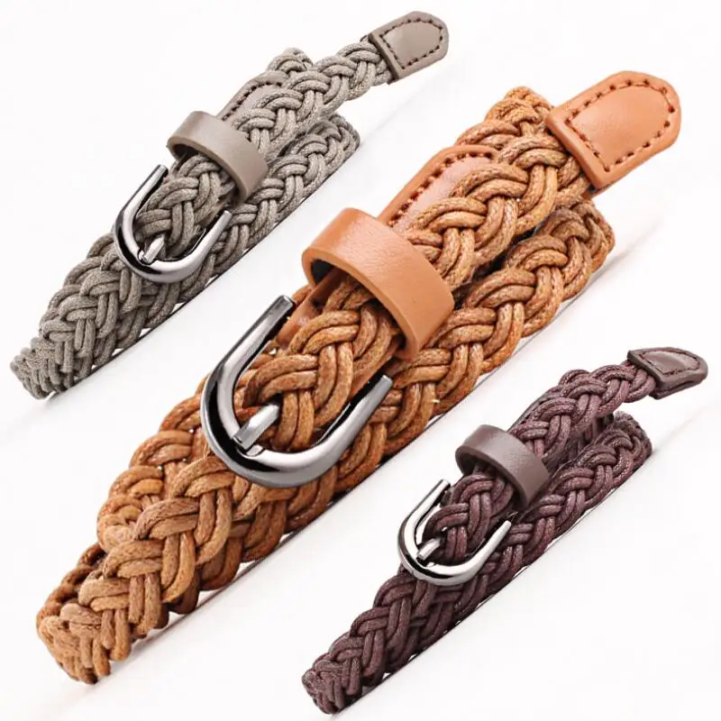 

New Fashion Hot Sell New Womens Belt New Style Candy Colors Hemp Rope Braid Belt Female Belt For High Quality Ceinture Femme