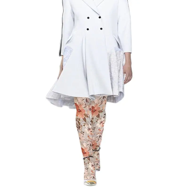 Колготки женские в стиле ретро с цветочным принтом | Женская одежда