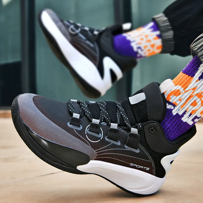 Professional Men Basketball Shoes High Quality Brand Men's Sport Shoes Purple High Top Sneakers Man Couple zapatillas baloncesto