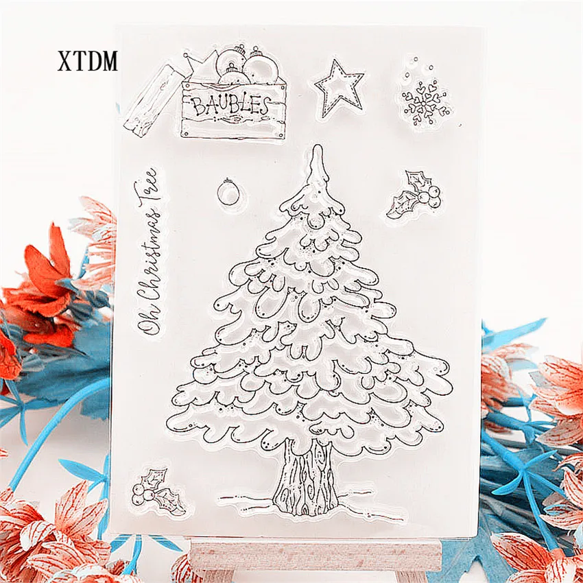 Горячая Распродажа пасхальное дерево прозрачный штамп/силиконовый валик для