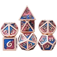 7pcsset metal dice set rpg mtg dnd metal polyhedral role playing game dice tower entertainment dungeon table board game