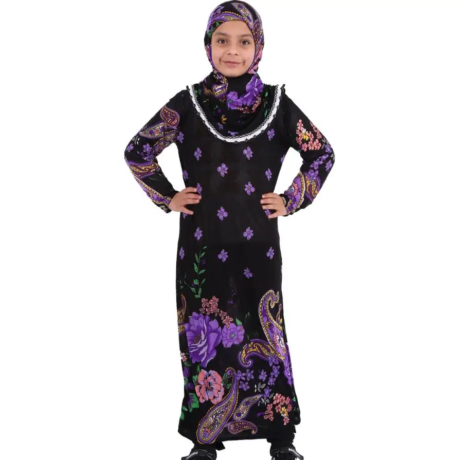 

Детская Турецкая мусульманская одежда Дубай abaya длинная молитвенная хиджаб платье caftan marocain robe plissee