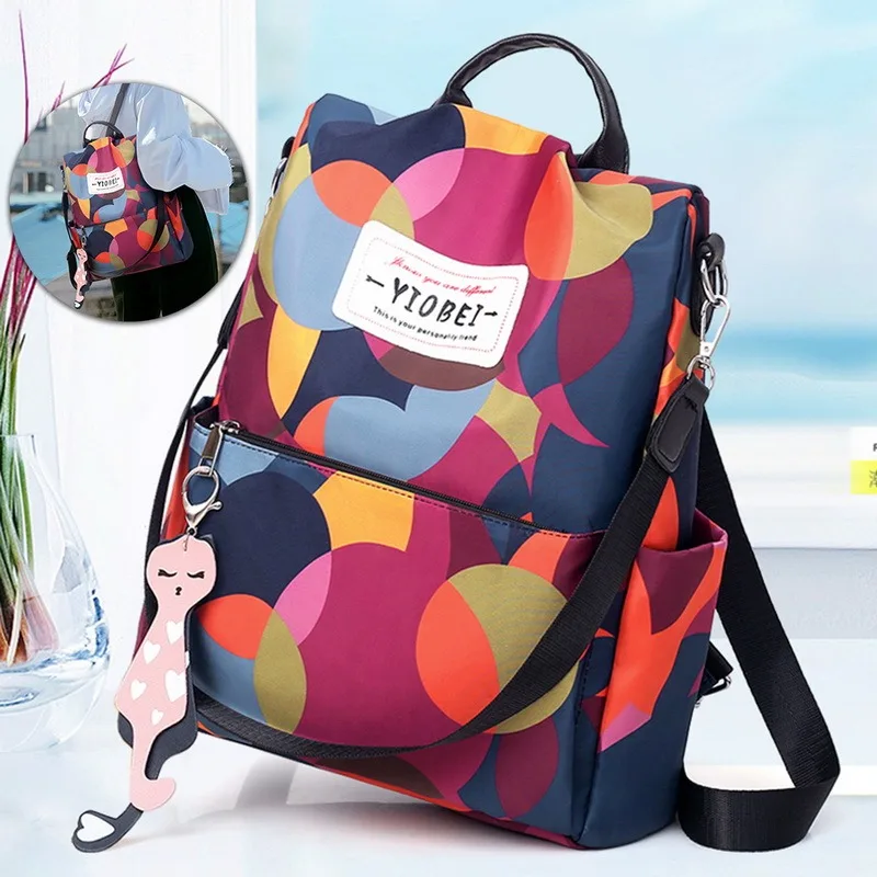 

Hot Selling Fashion Women's Backpack PU Leather Rucksack Travel Shoulder Bag Girls Anti-theft Colorful Backpack For Teenager Bag