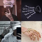 Браслеты-скелетоны на запястье, популярные рандомные браслеты для женщин и мужчин в стиле хип-хоп, эластичный винтажный браслет-цепочка из сплава