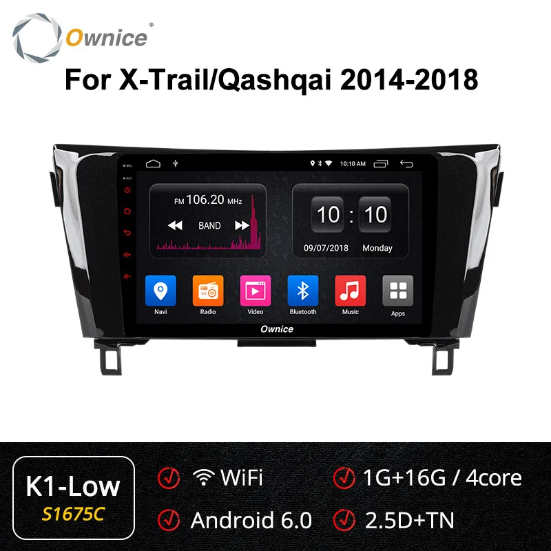 S1675 K1-Low Ownice K3 K5 K6 2Din 10," Android 9,0 автомобильный dvd-плеер Подходит для Nissan qashqai X-Trail- gps навигация Восьмиядерный SPDIF - Цвет: S1675 K1-Low