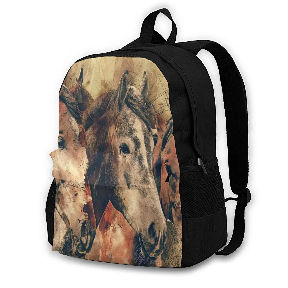 

Женский школьный рюкзак для девочек-подростков, дорожный рюкзак с рисунком лошадей, животных, подростков, для верховой езды, 2021