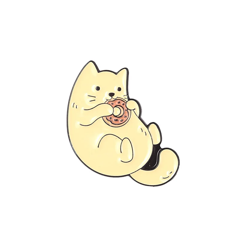 Эмалированные булавки в виде милых котят Желтые Кошачьи съедобные рыбки для