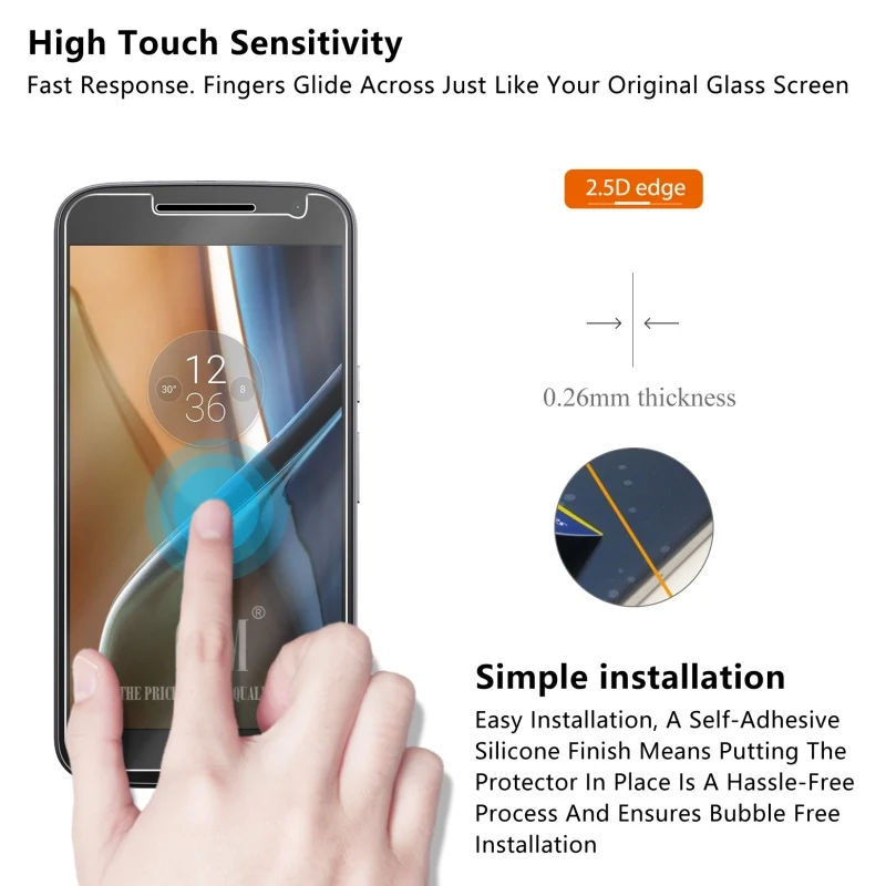 2.5D 0 26 мм 9H Премиум Закаленное стекло для Motorola Moto G4 Защитная пленка *|tempered glass|premium