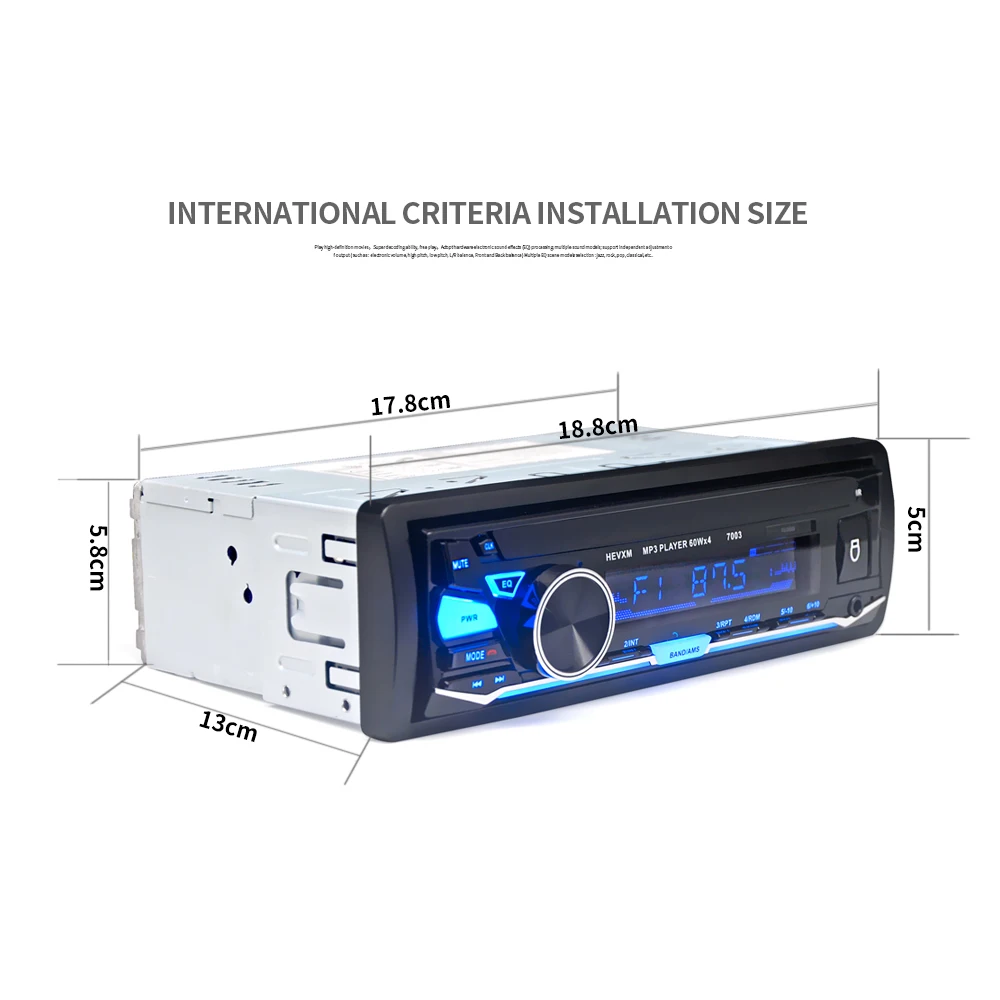 Автомобиль Радио стерео проигрыватель Bluetooth телефона AUX-IN MP3 FM/USB/1 Din/пульт дистанционного управления 12 В Прокат Авто Аудио распродажа Новинка