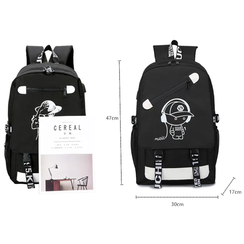 Школьный рюкзак из ткани Оксфорд 4 в 1 светящийся нагрудный Рюкзак 15 6 дюйма с