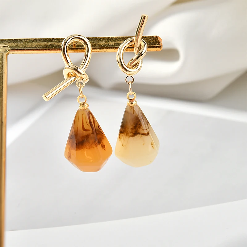 Медная 18K Золотая крышка капелька из смолы кулон DIY серьги аксессуары для