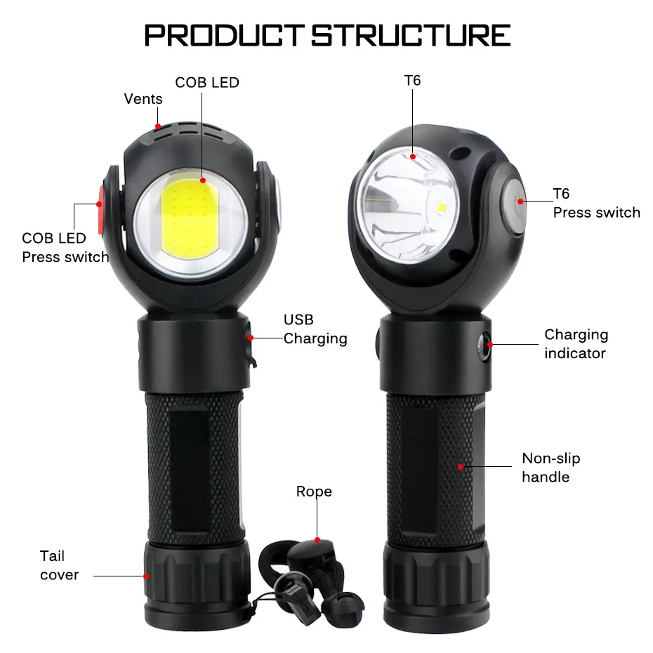 

Portable Work Lights Machine LED cob Light Gooseneck Industrial Lamp Workshop with Magnetic Mounting Base lampen industrie D4
