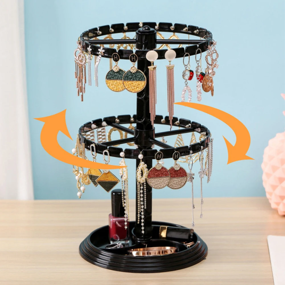 Вращающийся органайзер для ювелирных изделий пластиковая подставка