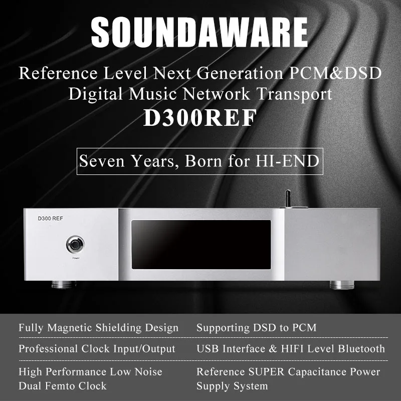 Goede Soundaware D300REF Referentie Niveau Volgende Generatie Pcm & Dsd Digitale Netwerk Vervoer Usb Interface Femto Klok Hifi Muziekspeler