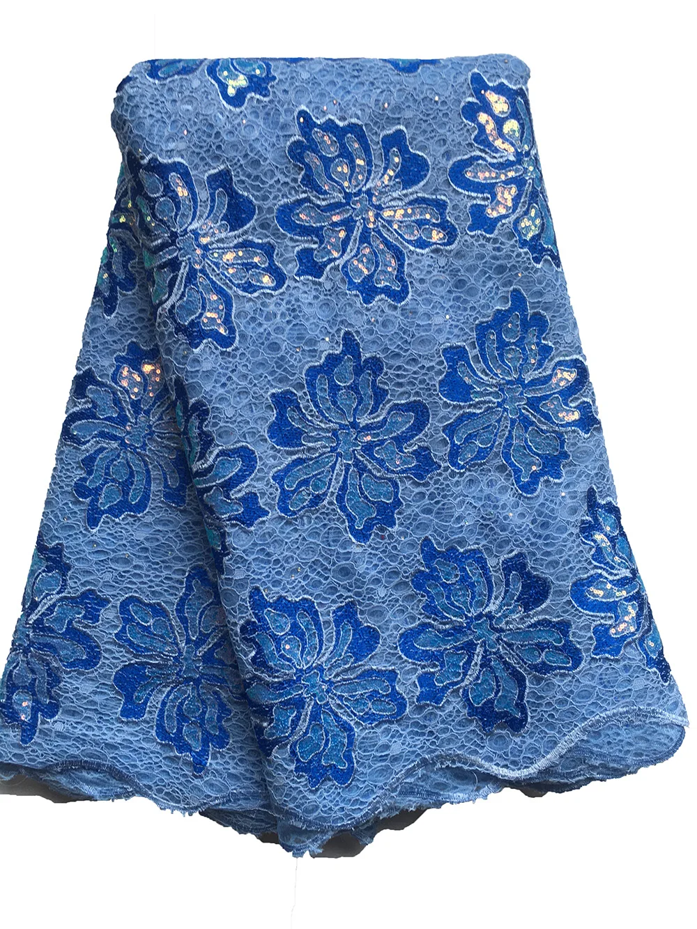 Light blue lace Высококачественная кружевная ткань с сеткой и блестками, Новое поступление, кружевная ткань для свадебного платья, африканская ткань, Лидер продаж - Цвет: Light blue lace