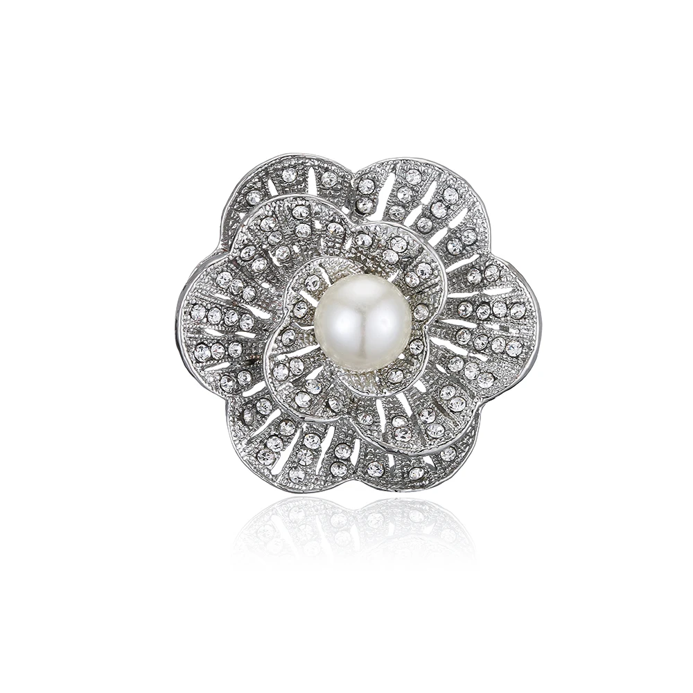 

APSVO New Arrival Pearl Enamel Camellia Brooches For Women Elegant Flower Pins Fashion Costume Jewelry Coat Accessories Brooch