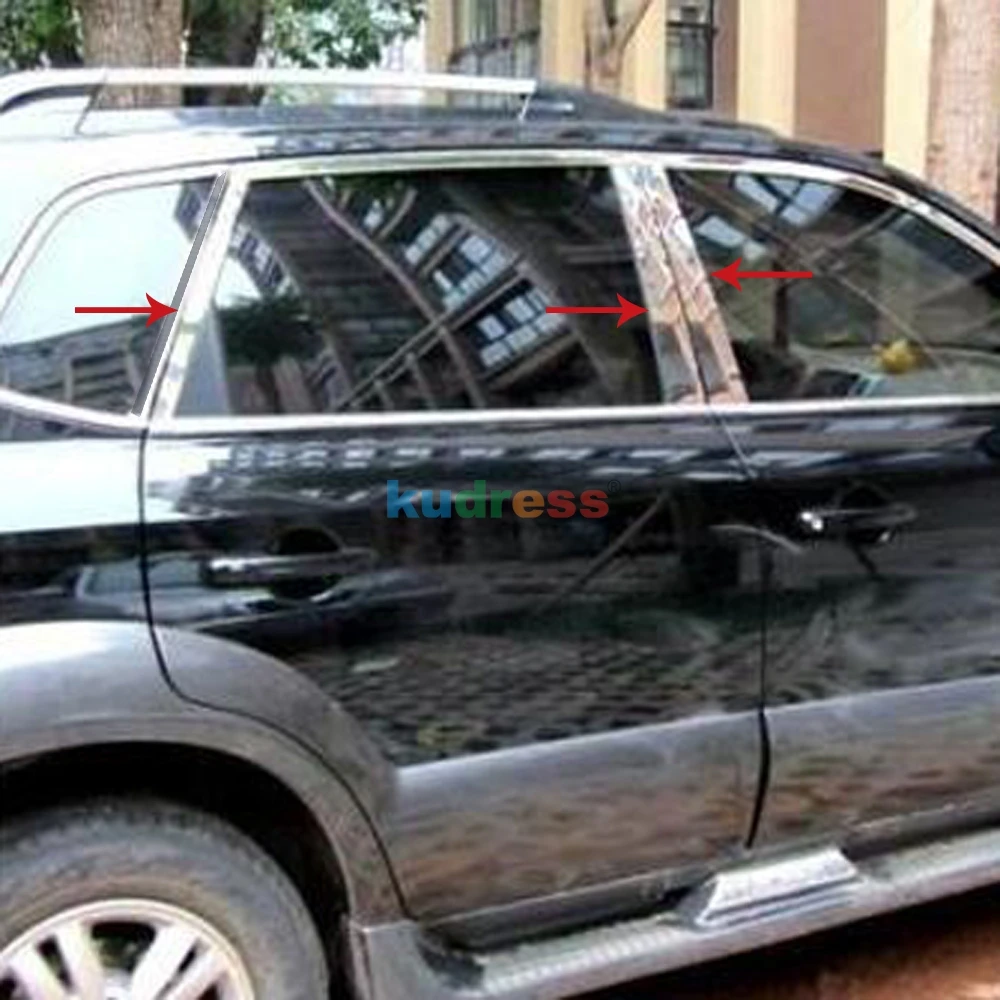 Для hyundai Tucson 2005-2010 нержавеющая сталь автомобильная оконная рама подоконник центр столбы накладка наклейка Центр столбы B+ C столб