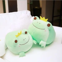 cute the crown frog plush pillow stuffed down cotton kids toys kawaii smile frog dolls for children birthday gift