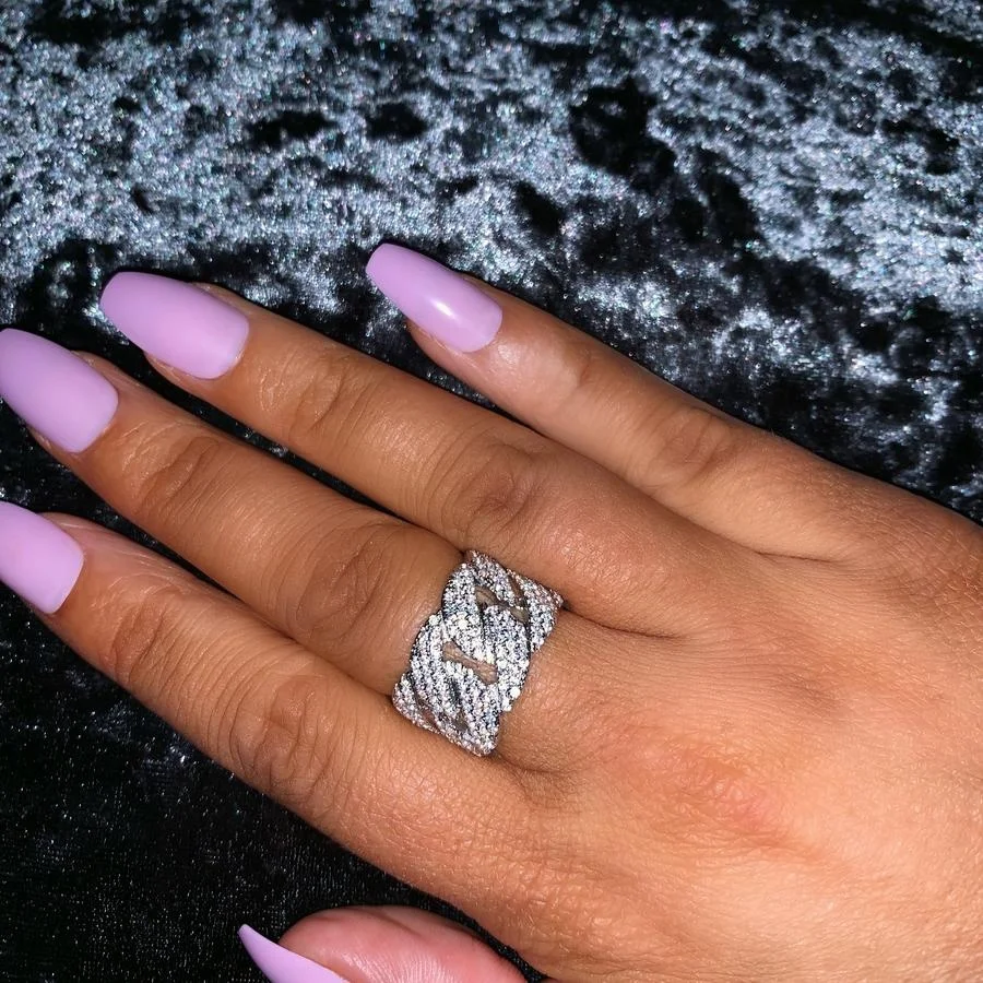 Новое поступление 9 10 дизайнерское позолоченное Сверкающее кольцо из кубинской