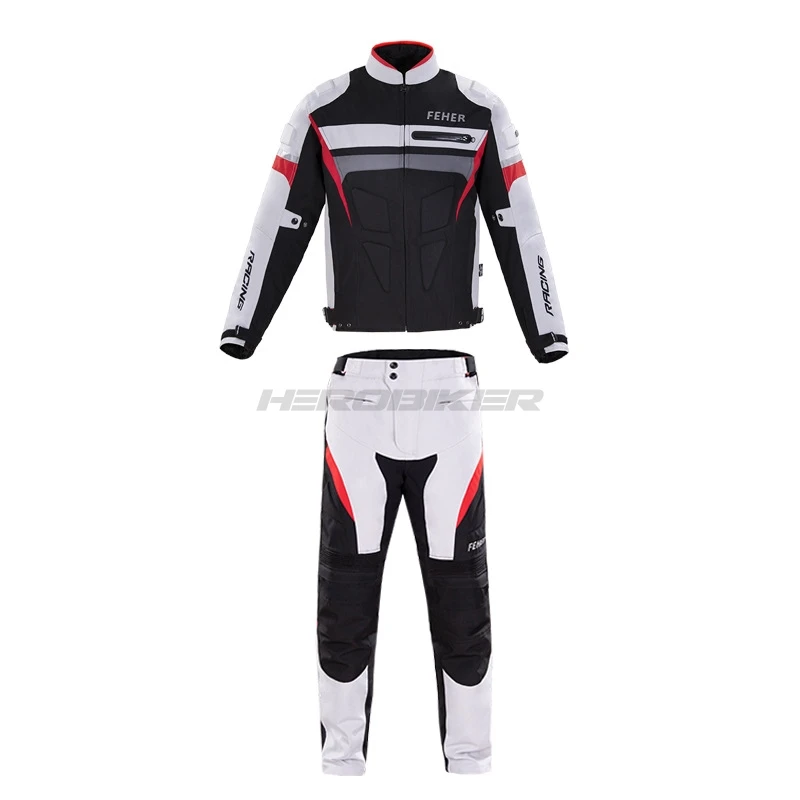 

Motorcycle Jacket Men Women Set Moto Protection Windproof Waterproof Motorbike Riding Moto Jacket + Pants Suit Body Armor