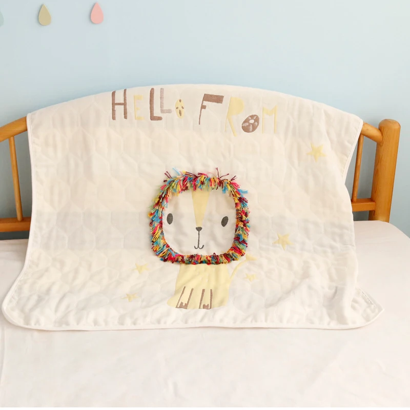 

3D Lion Cotton Muslin Blanket Baby Swaddle Baby Summer Blanket Stroller Cover Baby Bath Towel Multi Use Baby Receiving Blanket