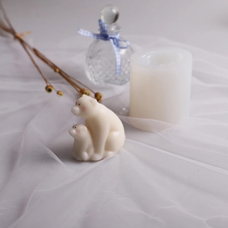 

N0HE 3D Polar Bear Epoxy Resin Mold Candle Soap Silicone Mould DIY Crafts Ornaments Casting Tools