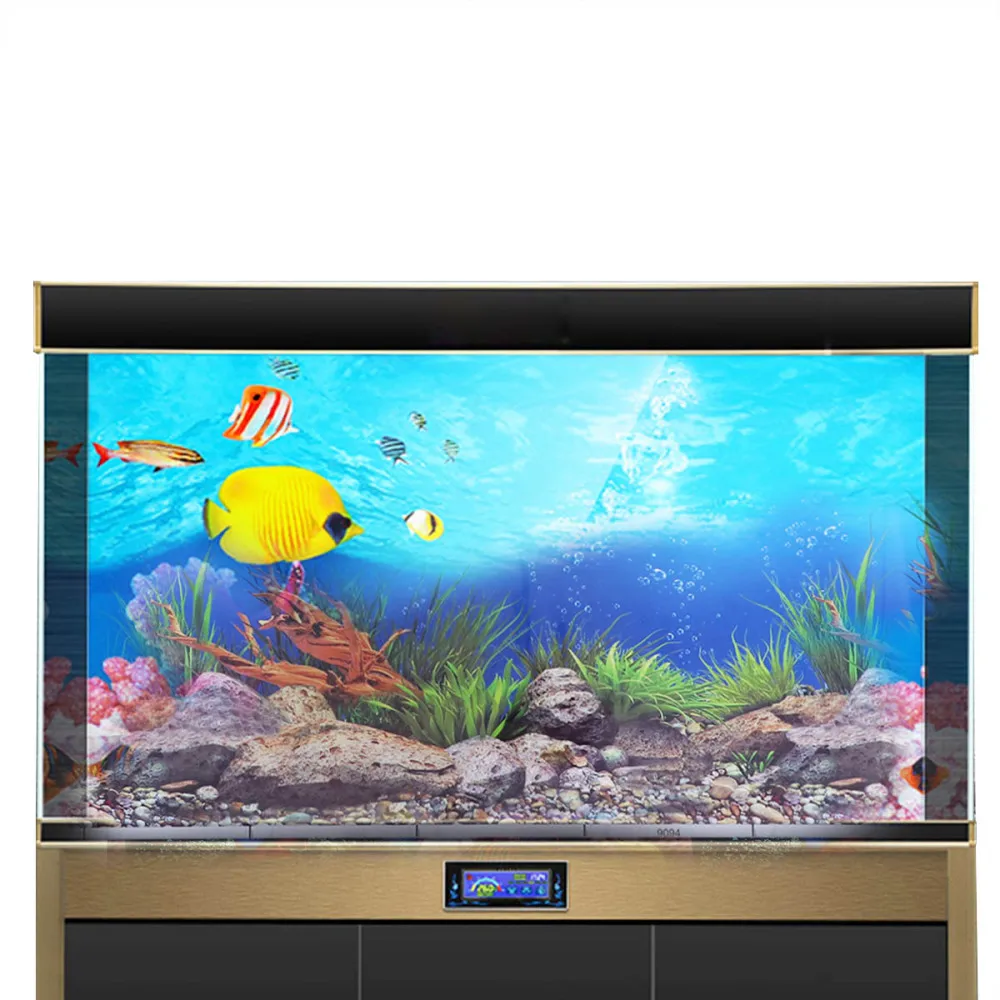 Aquarium Fish Tank Background Sticker 3D Double-sided Adhesive Wallpaper Decorative Pictures Underwater Backdrop Image | Дом и сад