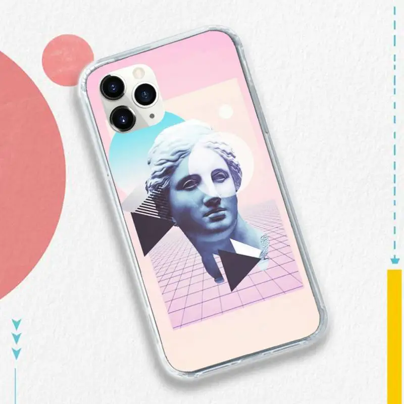

Colorful vintage plaster art Phone Case for iPhone 11 12 pro XS MAX 8 7 6 6S Plus X 5S SE 2020 XR