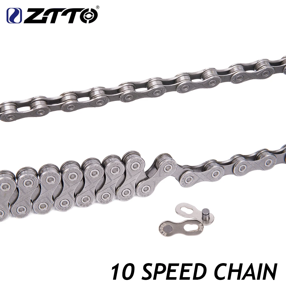 ZTTO 10 цепь для скоростного велосипеда серебристо серые хромированные закаленные