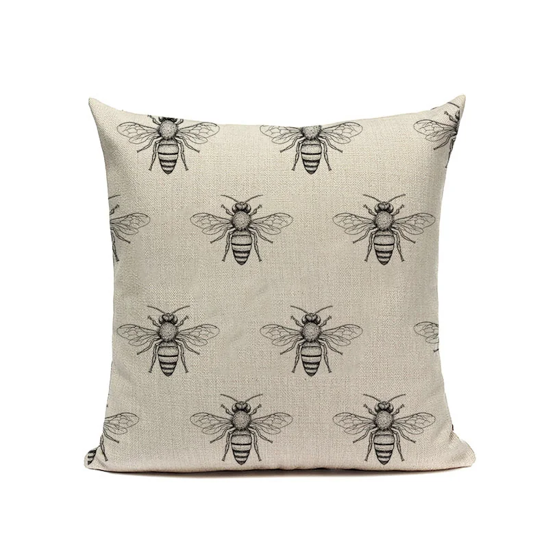 Льняной чехол для подушки CANIRICA с принтом пчела андрей фалалеев упражнения для синхрониста медоносная пчела
