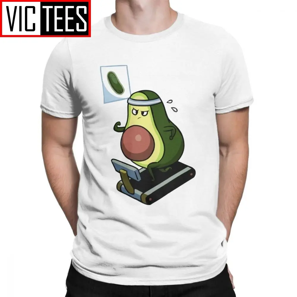 Men's Avo-Cardio Monday Avocado T Shirt Humor Vegan Funny Guacamole Cartoon Food Cute Cotton Short Sleeve Tees Summer T-Shirt