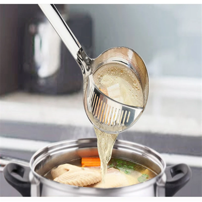 

Creative Kitchenware Gadgets Removable Stainless Steel Hot Pot Soup Spoon Double Colander Set Kitchen Accessories Gadgets