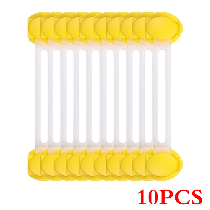 yellow 15cm 10 шт./лот, защита для безопасности ребенка, замок для детского шкафа, пластиковый замок, защита для детей, Блокировка от дверей, ящиков - Цвет: yellow 15cm