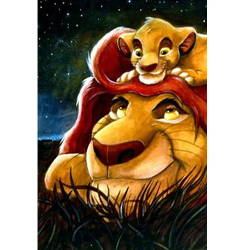 

Full Square/Round Drill 5D DIY Diamond Painting " Cartoon Tiger and Lion" Rrhinestone Embroidery Cross Stitch 5D Home Decor Gift