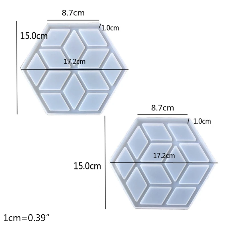 

N0HE Coaster Molds for Resin Casting DIY Coaster Mold Hexagon Casting with Resin Concrete Cement for Cup Mats Home Decor