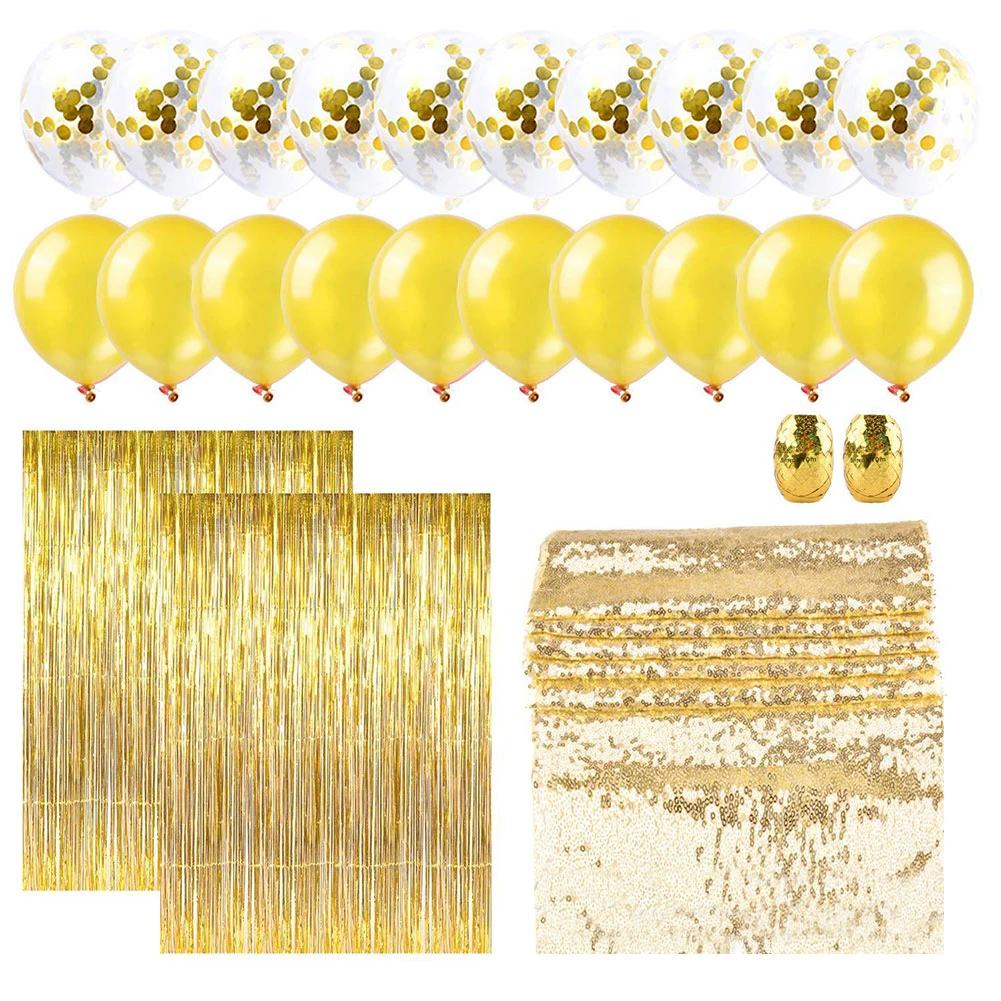 Набор из розового золота вечерние украшения набор воздушные шары с конфетти